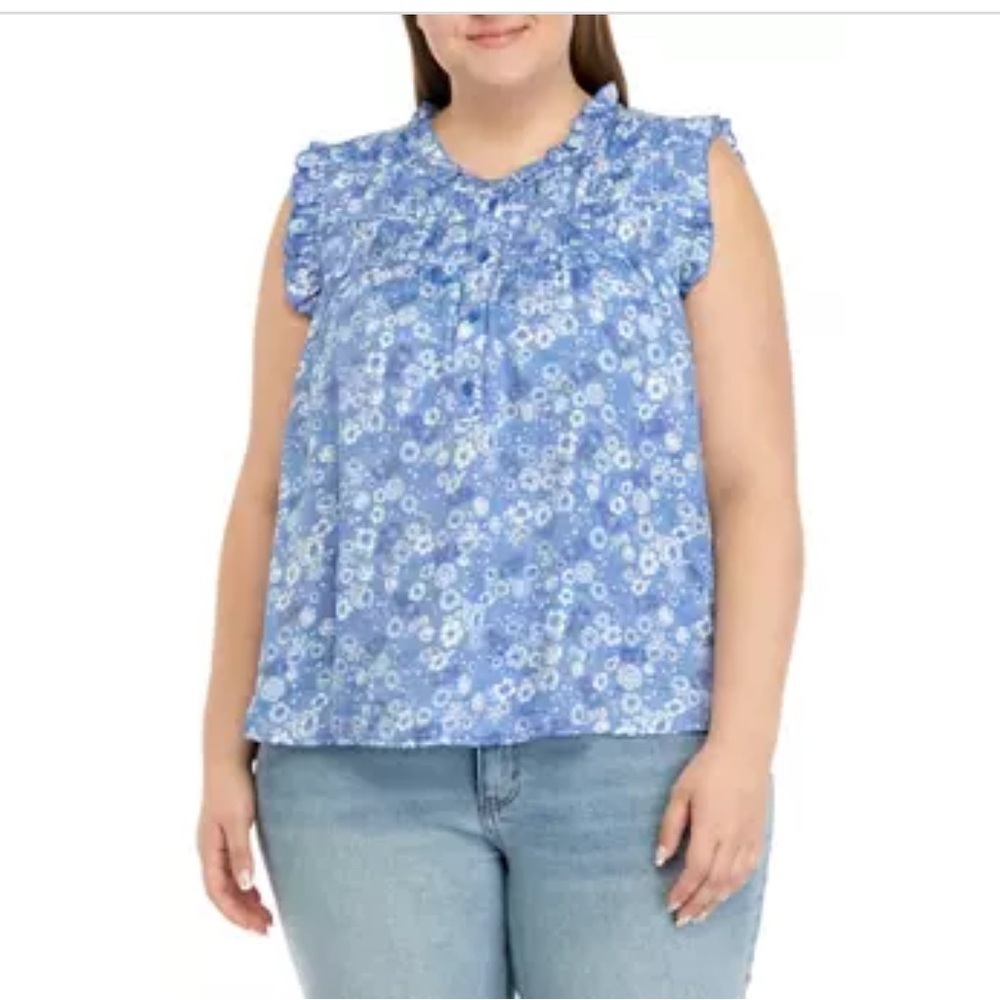 Wonderly Blue Floral Blouse